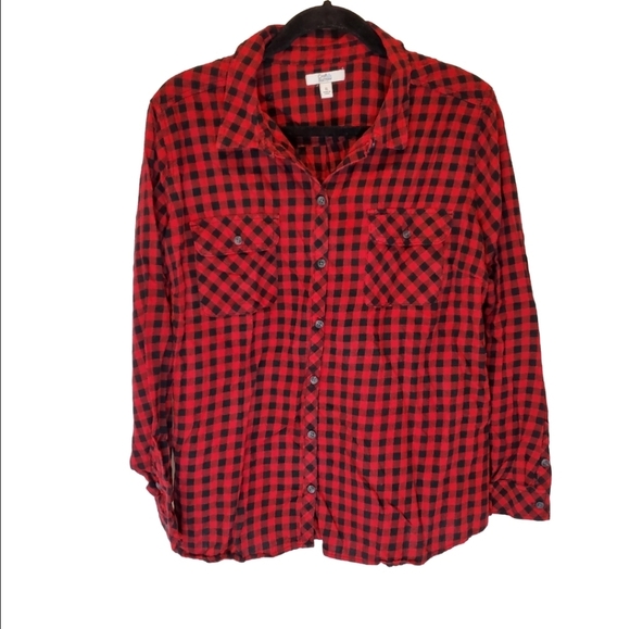 croft & barrow Tops - 🔥Red and Black Buffalo Plaid Size XL